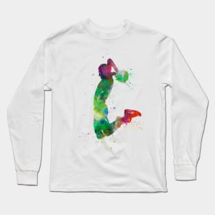 Basketball player in watercolor Long Sleeve T-Shirt